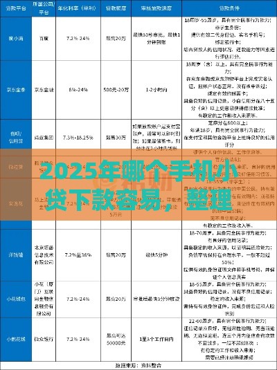 2025年哪个手机小贷下款容易，整理5个最新哪些贷款平台是正规的