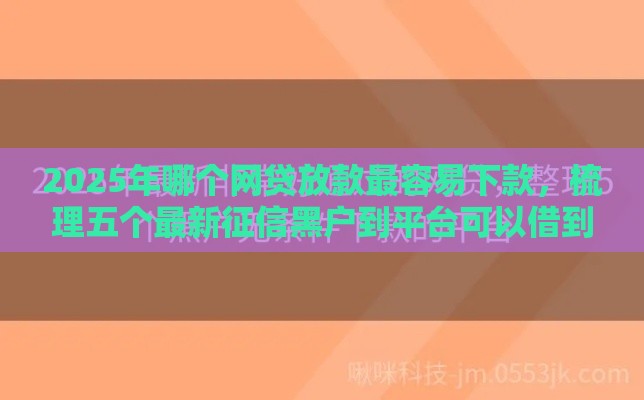 2025年哪个网贷放款最容易下款，梳理五个最新征信黑户到平台可以借到钱