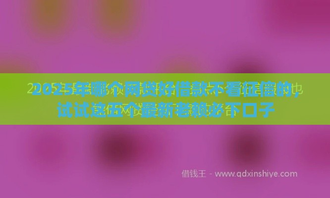 2025年哪个网贷好借款不看征信的，试试这五个最新老赖必下口子