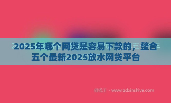 2025年哪个网贷是容易下款的，整合五个最新2025放水网贷平台