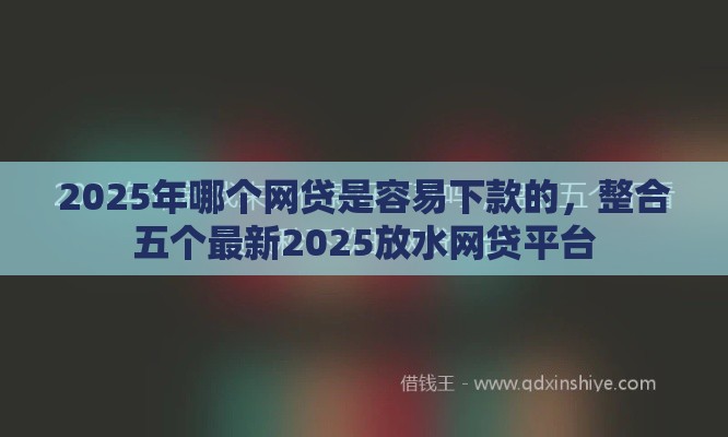 2025年哪个网贷是容易下款的，整合五个最新2025放水网贷平台