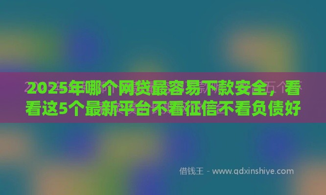 2025年哪个网贷最容易下款安全，看看这5个最新平台不看征信不看负债好下款
