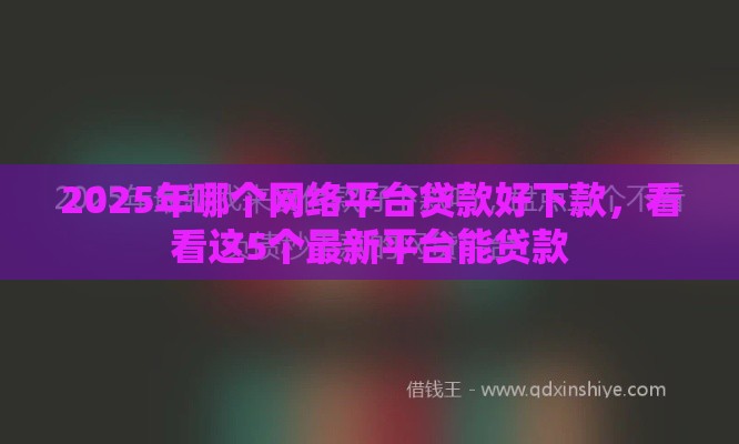 2025年哪个网络平台贷款好下款，看看这5个最新平台能贷款