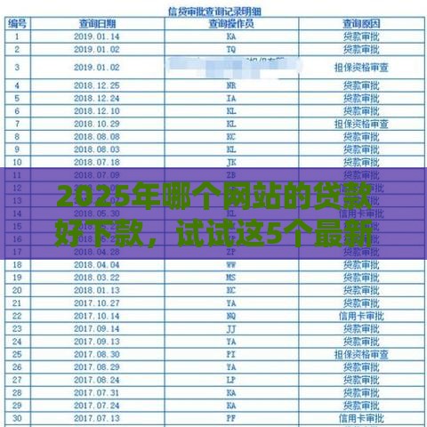 2025年哪个网站的贷款好下款，试试这5个最新贷款平台好下款不看征信