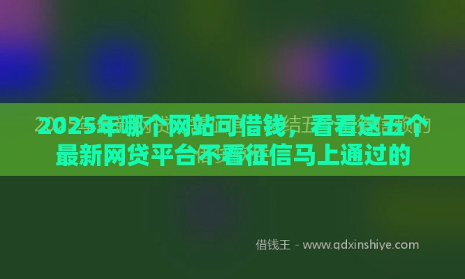 2025年哪个网站可借钱，看看这五个最新网贷平台不看征信马上通过的