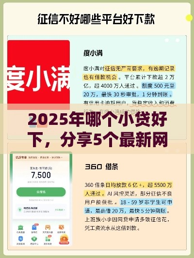 2025年哪个小贷好下，分享5个最新网贷保单贷最好的平台