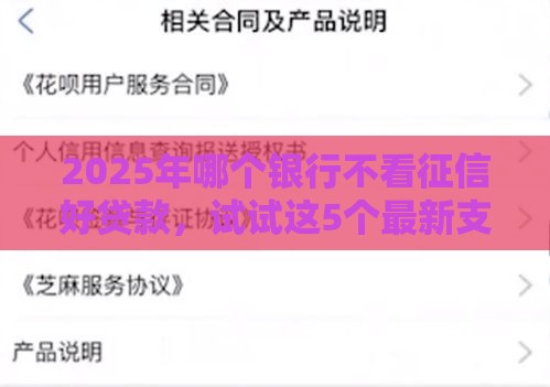 2025年哪个银行不看征信好贷款，试试这5个最新支付宝借钱平台