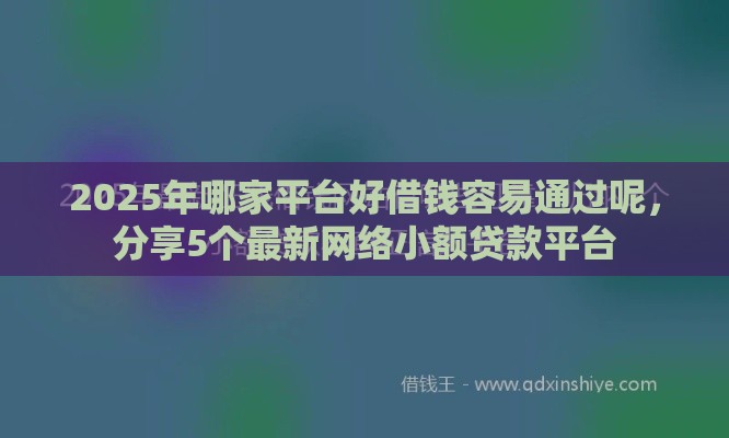 2025年哪家平台好借钱容易通过呢，分享5个最新网络小额贷款平台
