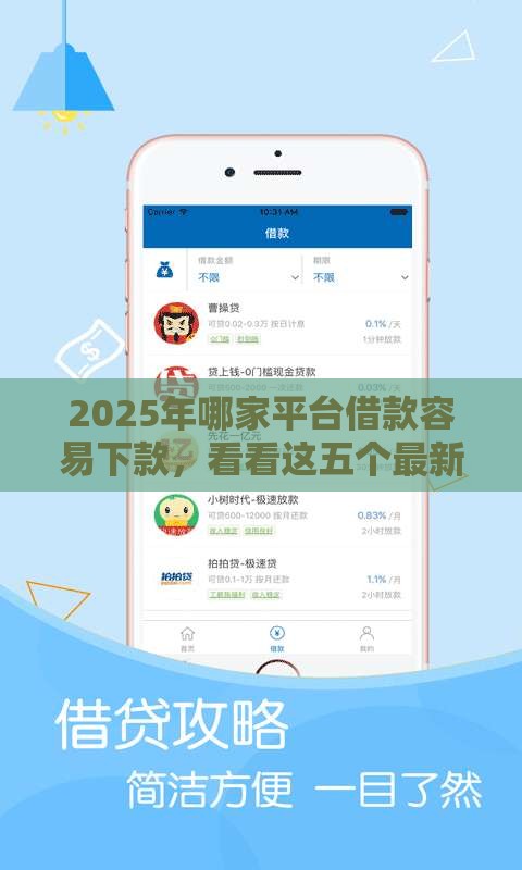 2025年哪家平台借款容易下款，看看这五个最新网上借钱平台好最正规