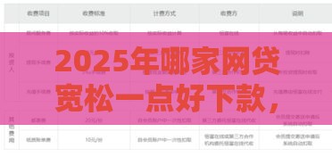 2025年哪家网贷宽松一点好下款，看看这五个最新借款平台好借钱又快又不看征信