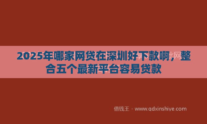 2025年哪家网贷在深圳好下款啊，整合五个最新平台容易贷款