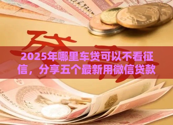 2025年哪里车贷可以不看征信，分享五个最新用微信贷款的平台