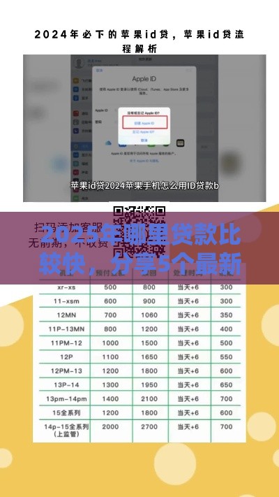2025年哪里贷款比较快，分享5个最新靠谱的苹果id贷口子