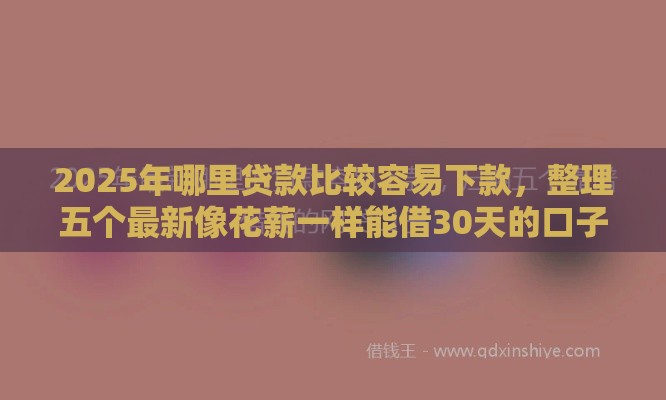 2025年哪里贷款比较容易下款,整理五个最新像花薪一样能借30天的口子 2025年哪里贷款比较容易下款,整理五个最新像花薪一样能借30天的口子