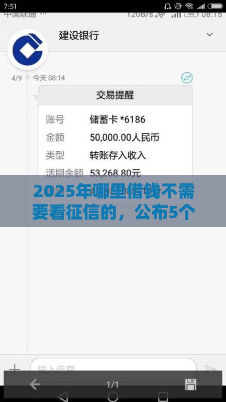 2025年哪里借钱不需要看征信的，公布5个最新逾期可以贷款的平台