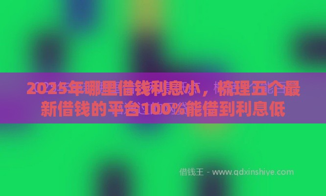 2025年哪里借钱利息小，梳理五个最新借钱的平台100%能借到利息低