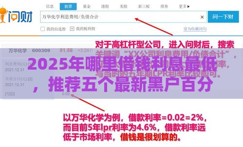 2025年哪里借钱利息最低，推荐五个最新黑户百分百下款的平台