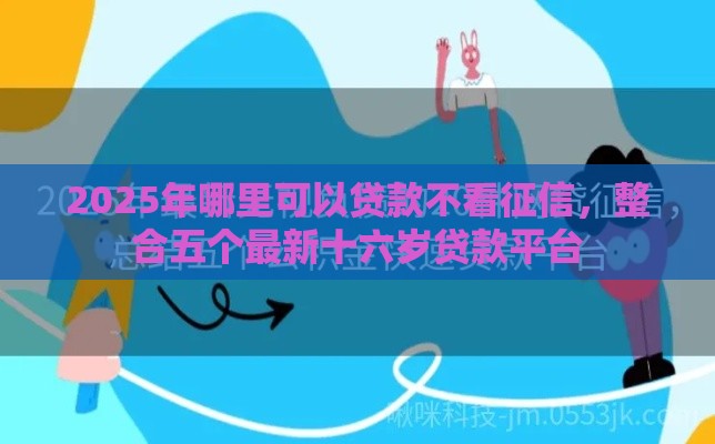 2025年哪里可以贷款不看征信，整合五个最新十六岁贷款平台