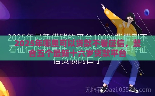 2025年哪里可以贷款不看征信，整合五个最新十六岁贷款平台