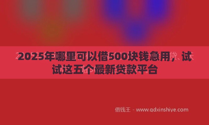 2025年哪里可以借500块钱急用,试试这五个最新贷款平台 2025年哪里可以借500块钱急用,试试这五个最新贷款平台
