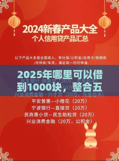 2025年哪里可以借到1000块，整合五个最新银行贷款平台