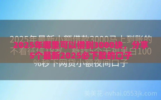 2025年哪里可以借到3000块，分享5个最新2025必下款的口子
