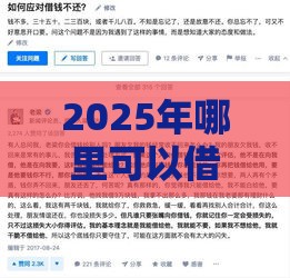 2025年哪里可以借钱10万，梳理5个最新有什么正规的借钱平台