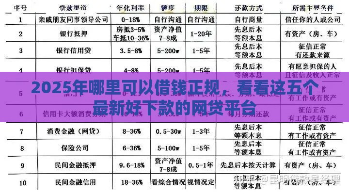 2025年哪里可以借钱正规，看看这五个最新好下款的网贷平台
