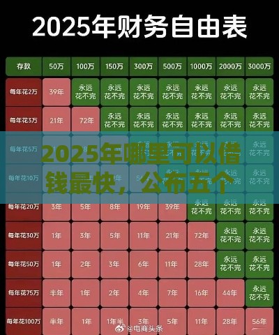 2025年哪里可以借钱最快，公布五个最新资产包口子