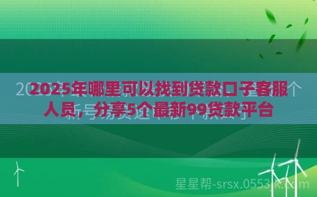 2025年哪里可以找到贷款口子客服人员，分享5个最新99贷款平台