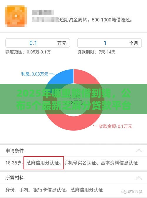 2025年哪里能借到钱，公布5个最新芝麻分贷款平台