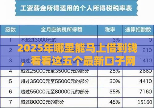 2025年哪里能马上借到钱，看看这五个最新口子网