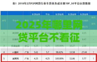 2025年哪里网贷平台不看征信,整理五个最新十大良心贷款平台推荐 2025年哪里网贷平台不看征信,整理五个最新十大良心贷款平台推荐