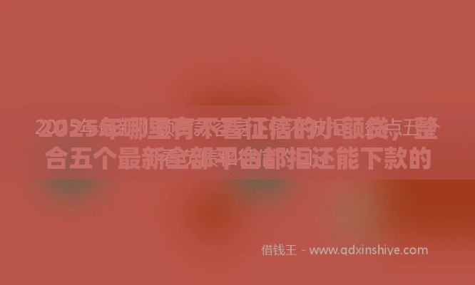 2025年哪里有不看征信的小额贷，整合五个最新全部平台都拒还能下款的平台