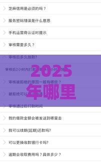 2025年哪里有贷款平台可靠，看看这5个最新好下款不看征信的网贷平台