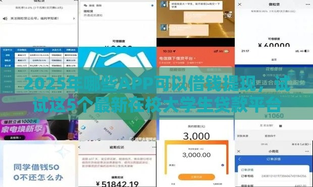 2025年哪些APP可以借钱提现，试试这5个最新在校大学生贷款平台