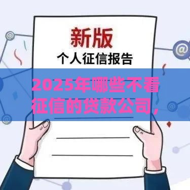 2025年哪些不看征信的贷款公司，公布5个最新平台可以大额贷款