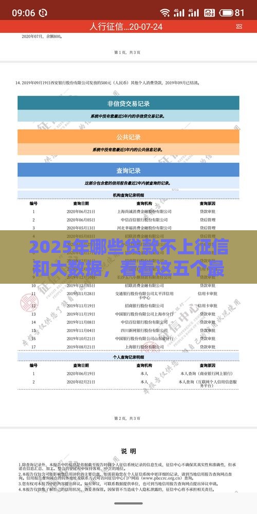 2025年哪些贷款不上征信和大数据，看看这五个最新58岁可以贷款的口子