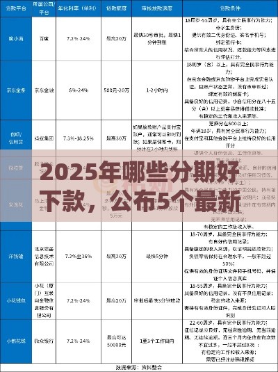 2025年哪些分期好下款，公布5个最新逾期还能贷款的平台