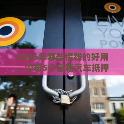 2025年哪些借钱的好用，公布5个最新汽车抵押贷款平台