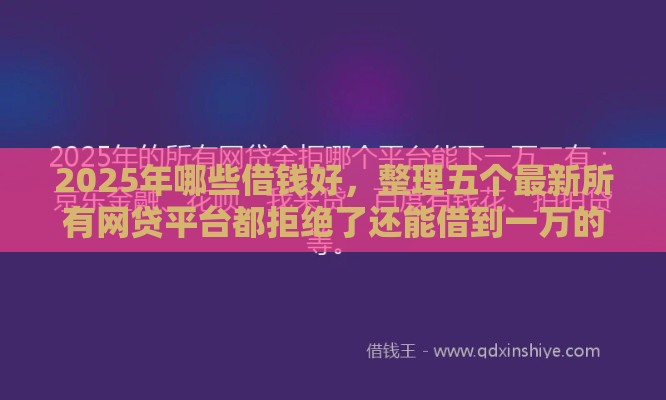 2025年哪些借钱好，整理五个最新所有网贷平台都拒绝了还能借到一万的软件
