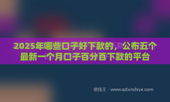 2025年哪些口子好下款的，公布五个最新一个月口子百分百下款的平台
