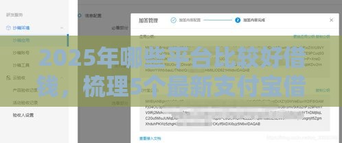 2025年哪些平台比较好借钱，梳理5个最新支付宝借钱平台