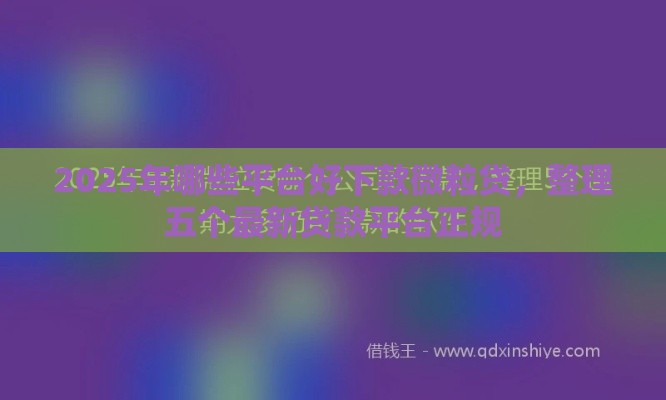 2025年哪些平台好下款微粒贷，整理五个最新贷款平台正规