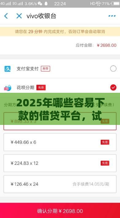 2025年哪些容易下款的借贷平台，试试这五个最新支付宝贷款平台