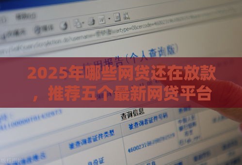 2025年哪些网贷还在放款，推荐五个最新网贷平台借钱不查征信