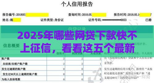 2025年哪些网贷下款快不上征信，看看这五个最新公积金网贷平台