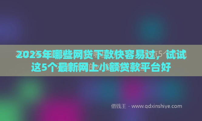 2025年哪些网贷下款快容易过,试试这5个最新网上小额贷款平台好 2025年哪些网贷下款快容易过,试试这5个最新网上小额贷款平台好