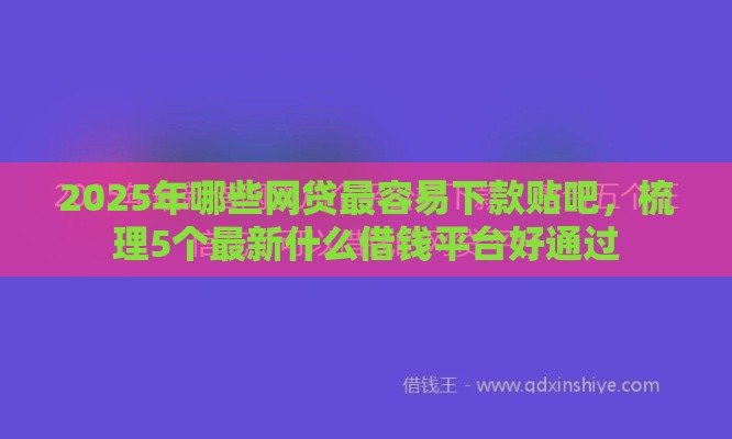 2025年哪些网贷最容易下款贴吧，梳理5个最新什么借钱平台好通过