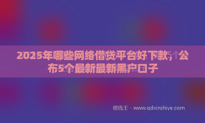 2025年哪些网络借贷平台好下款，公布5个最新最新黑户口子
